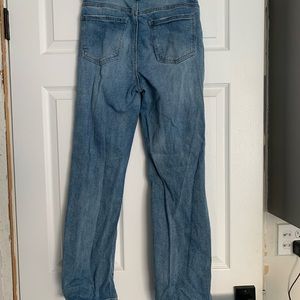 blue straight legged jeans